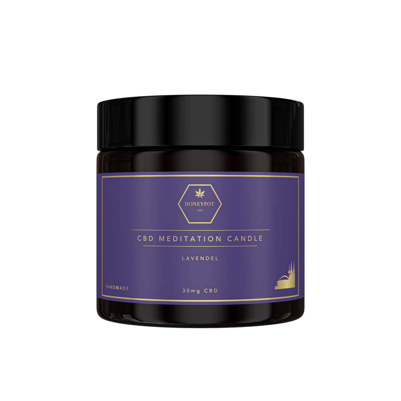 Handgegossene CBD Duftkerze - LAVENDEL